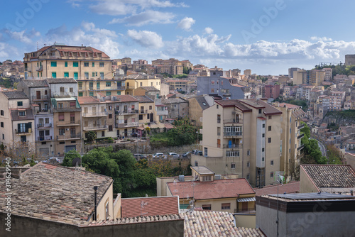 Cityscape of Enna city on Sicily Island in Italy