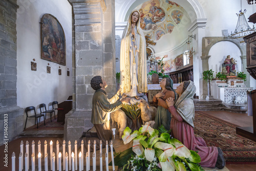 Interior of Mother Church in Savoca, small village on Sicily Island, Italy