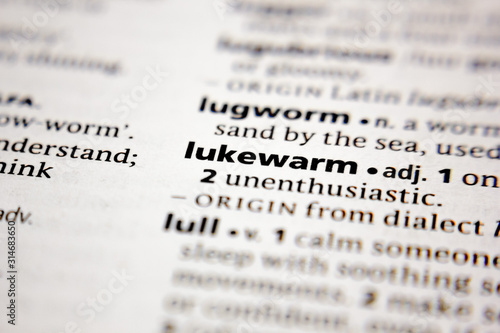 Word or phrase lukewarm in a dictionary.