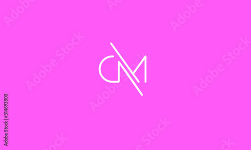 Alphabet letter monogram icon logos CM