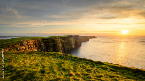 Moher cliffs and atlantic ocean in Ireland