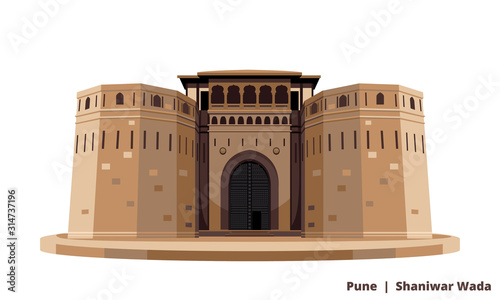 Historical Icon Pune shaniwar wada isolated vector