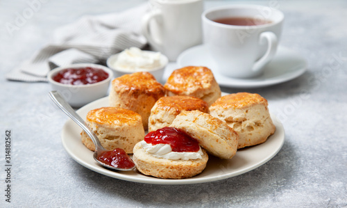 scones on a white plate