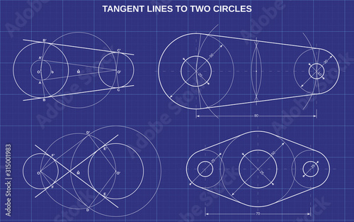 tangent lines to two circles