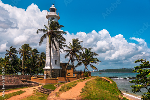 white lighthouse in fort Galle