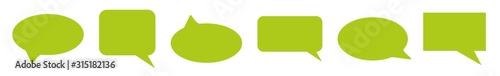 Speech Bubble Balloon Icon green | Blank Bubbles | Communication Symbol | Message Logo | Cartoon Sign | Isolated | Variations