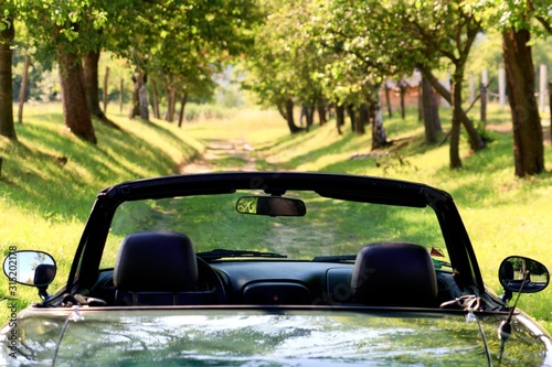 Driver view from a iconic roadster