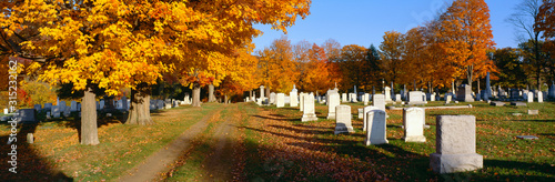 Cemetery in autumn at Brattleboro, Vermont