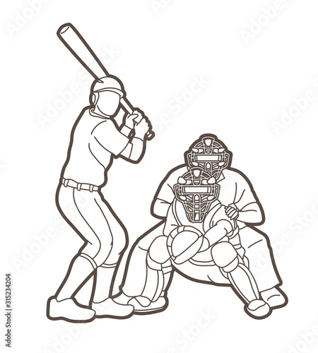 Baseball player action cartoon sport graphic vector.