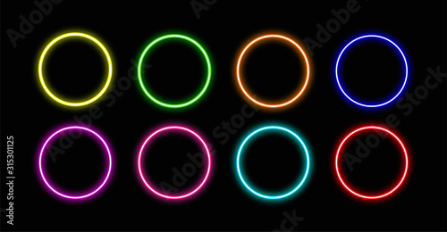 Circle neon.Circle neon vector.Circle neon icon