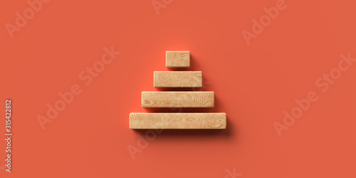 blocks formed as a pyramid on colorful background symbolizing a hierarchy