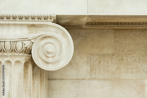 Decorative detail of an ancient Ionic column
