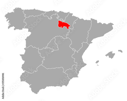 Karte von La Rioja in Spanien