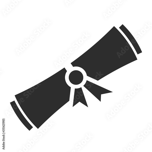 Scroll diploma vector icon