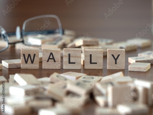 wally the word or concept represented by wooden letter tiles