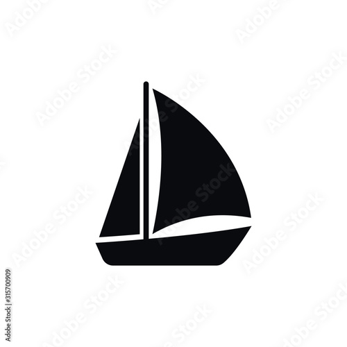 Vector illstration of simple boat icon. Flat design. Isolated.