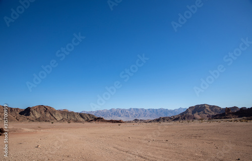 Panoramic view of the Arava desert in Timna Park