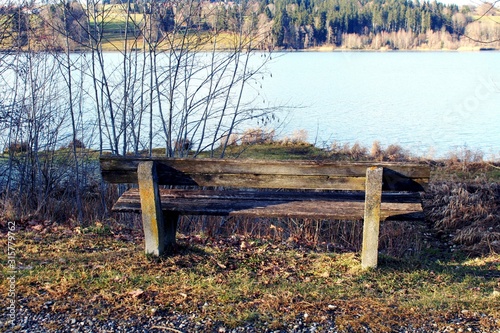 Holzbank am See, Rottachsee, Allgäu