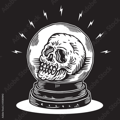 Skull inside Crystal Ball 