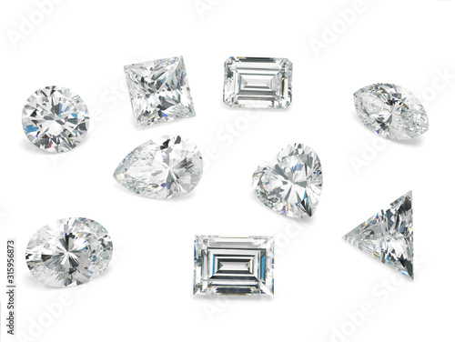 Diamond Shapes on White Background 