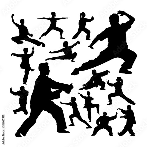Tai chi silhouettes. Good use for symbol, logo, web icon, mascot, sign, or any design you want.