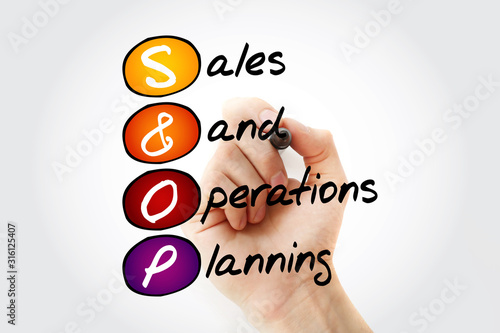 S&OP - Sales and Operations Planning acronym with marker, business concept background