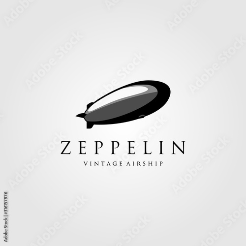 vintage zeppelin airship logo vector illustration design