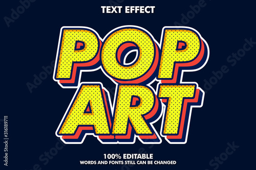 Strong bold retro pop art text effect
