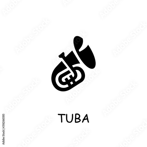 Tuba flat vector icon