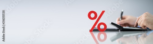 Red Percentage Symbol
