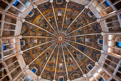 The dome of the Baptistery of Parma. Emilia Romagna, Italy, Europe.