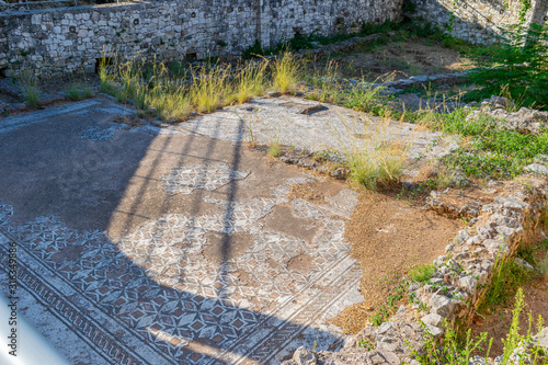 The mosaic floor of the Roman villa in Saint Euphemia, Kefalonia