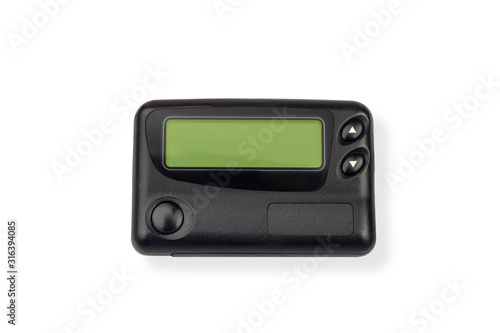 A pager or a beeper ,One way pagers can only receive messages on white background.Isolated