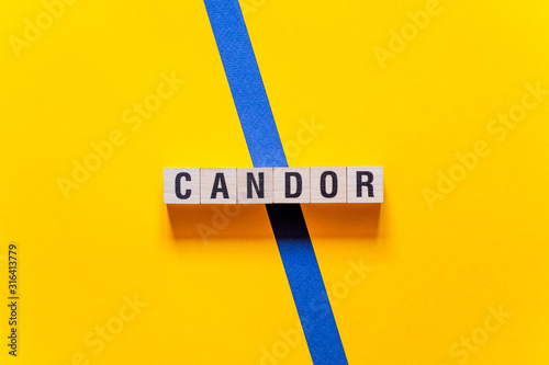 Candor word concept on cubes