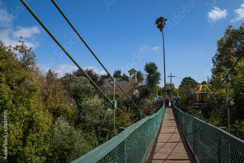 Swinging bridge in Arroyo Grande, California 