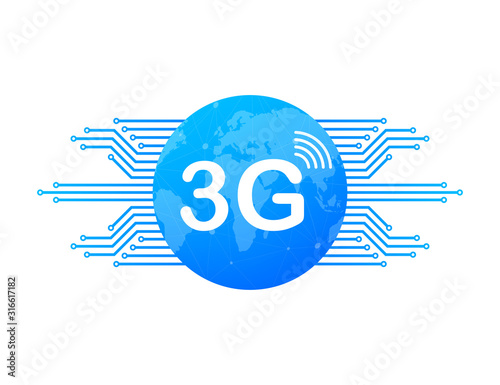 3g network technology. Wireless mobile telecommunication service concept. Marketing website landing template. Vector stock illustration.