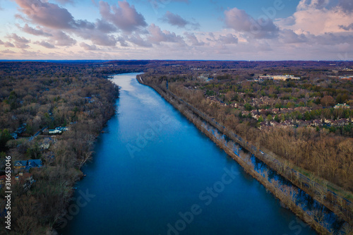 Aerial of Princeton New Jersey Skyline