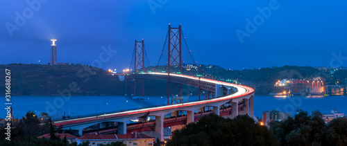 25 of April bridge in Lisbon at night