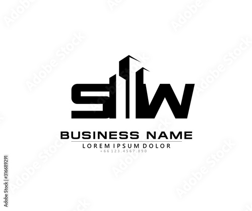 S W SW Initial building logo concept