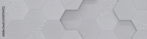 Wide Hexagon Metal Background (Website Head) (3D Illustration)