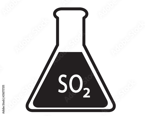 sulfur dioxide flask icon on white background. flat style. sulfur dioxide flask sign.