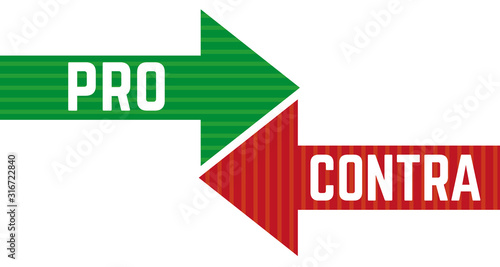 Pro und Contra Pfeile in rot und grün