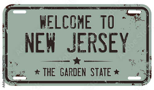Welcome to New Jersey Message on The Distressed Licensing Plate