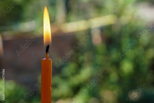 candle in garden