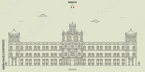 Ducal Palace of Modena, Italy. Landmark icon