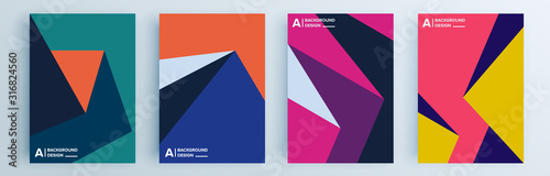 Modern abstract covers set, minimal covers design. Colorful geometric background, vector illustration.