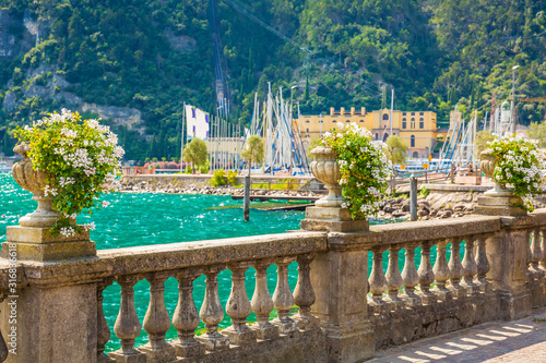 Ancient stone walls at the touristic village Riva del Garda