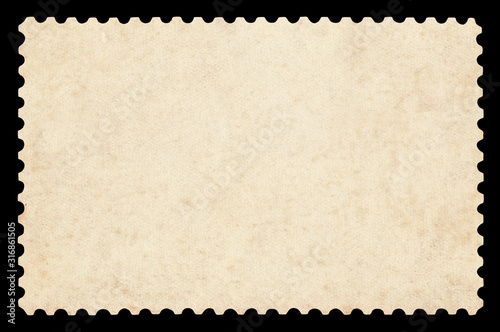 Blank postage stamp - Isolated on Black 