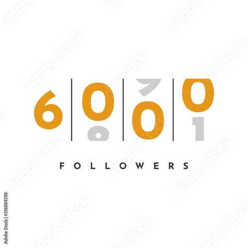 Thank You 6000 Followers Template Design