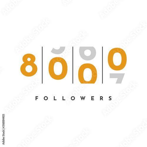 Thank You 8000 Followers Template Design